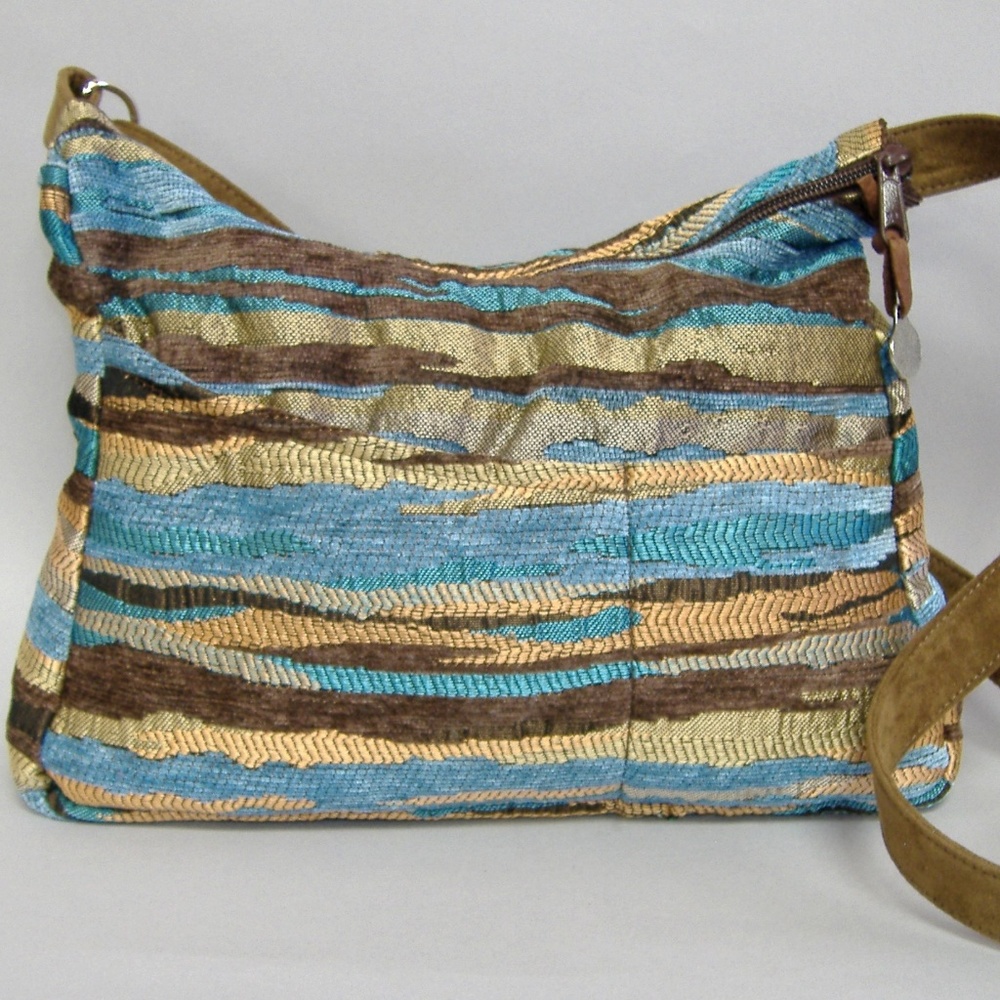 Mesa Blue Hobo Purse Chenille Handcrafted